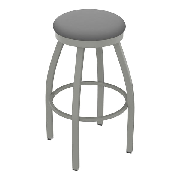 25" Swivel Counter Stool, Nickel Finish, Canter Grey Seat